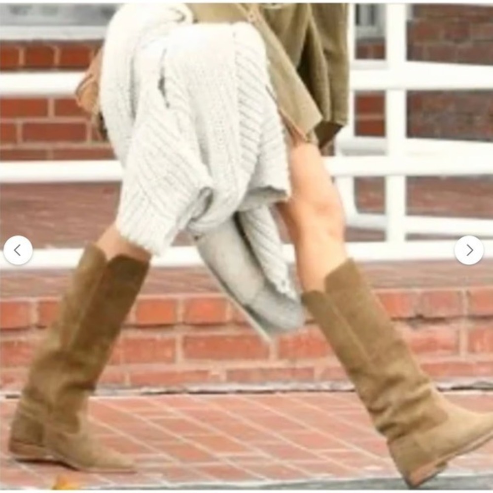 FRYE Bari Slouch Suede‎ Leather Tan Tall Boots
